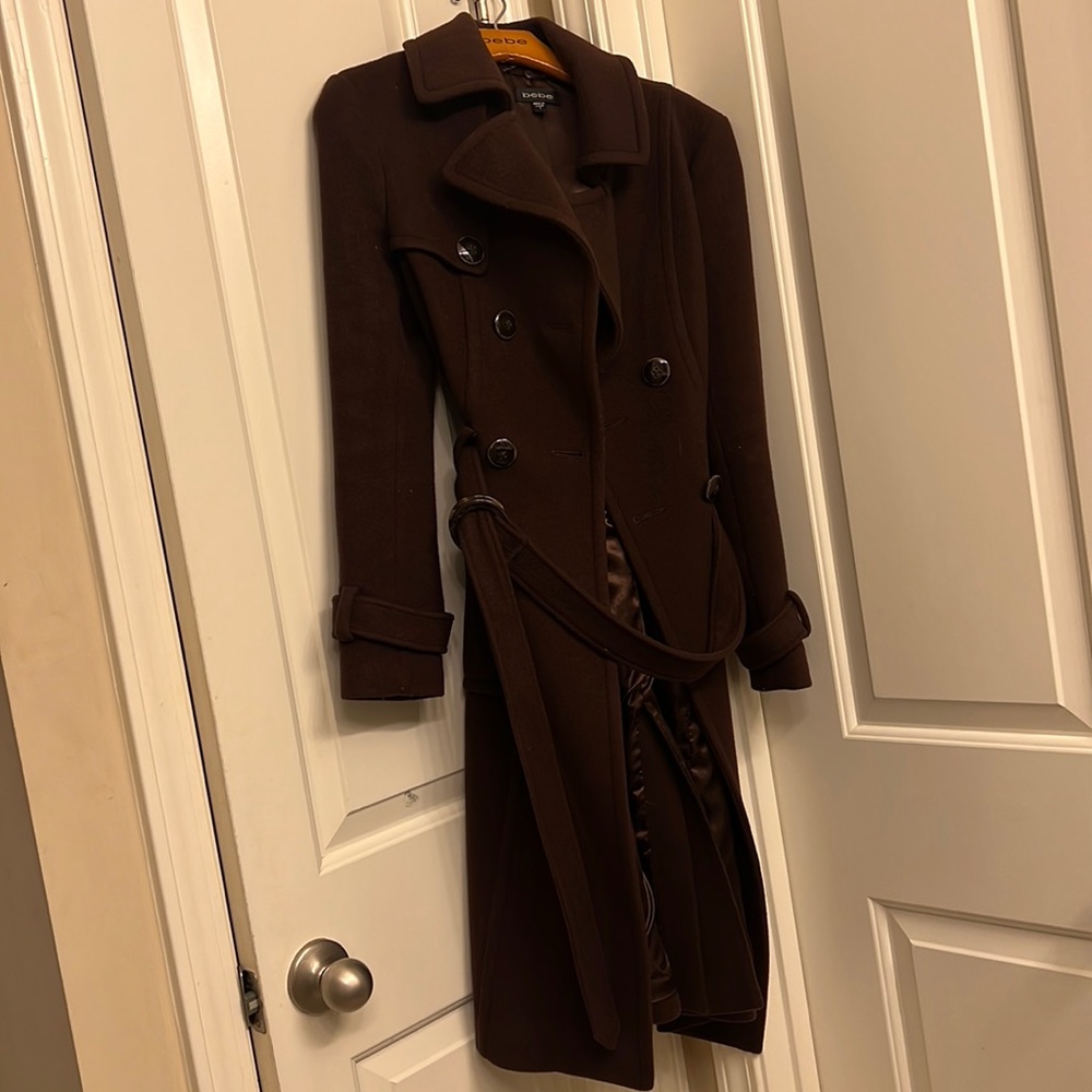Bebe wool trench coat .